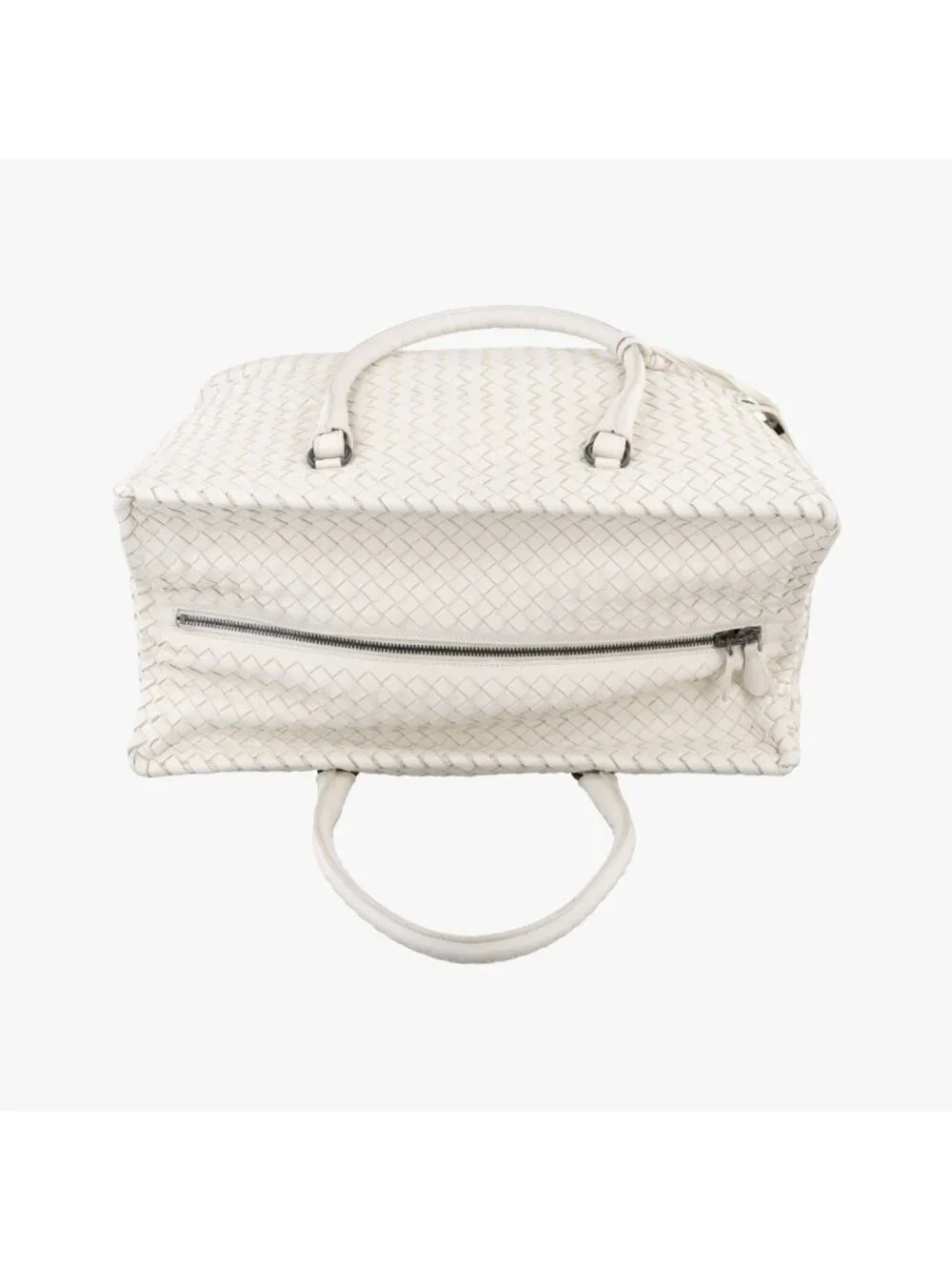 Bottega Veneta Intrecciato White Lambskin Handbag